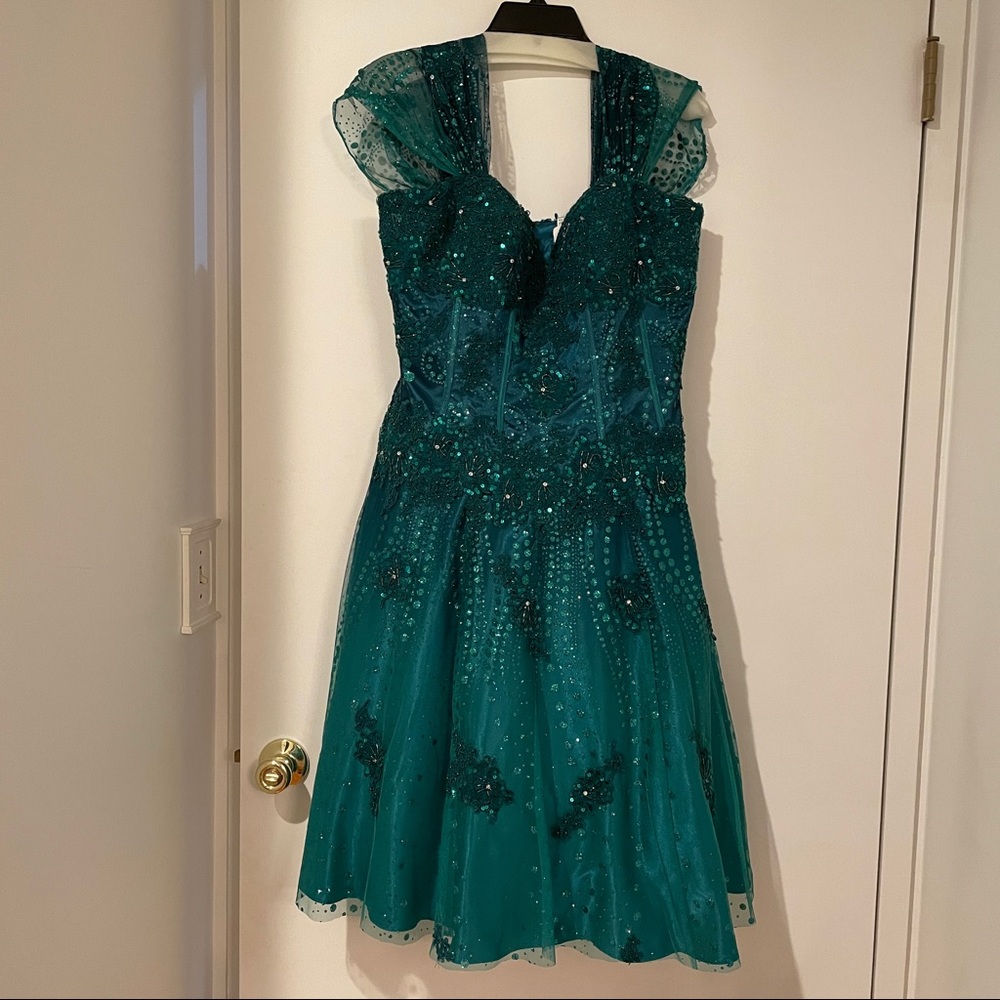 Jovani Dark Emerald Green Dress
